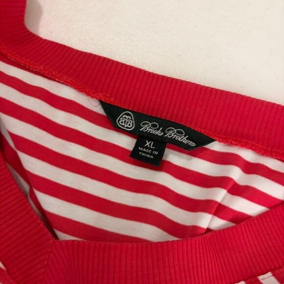 Brooks Brothers Blouse Women's XL Striped V-Neck 3/4 Sleeve Nautical Top - Picture 9 of 11
